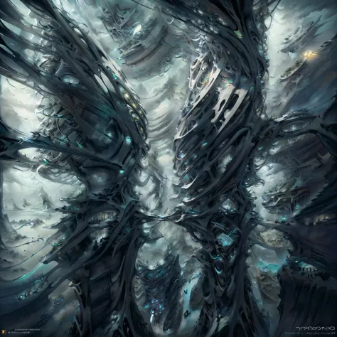 Airbrush drawing --v 5.1 style Futuristic design of an awesome sunny day environment concept art on a futuristic terrain with huge waterfalls,streams, mangroves,nature architecture, proportional,detailed,bright clouds, nature meets futuristic architecture ...