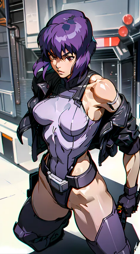 motoko_kusanagi, sac_2045, perfect body, abdomen, small breasts, anime