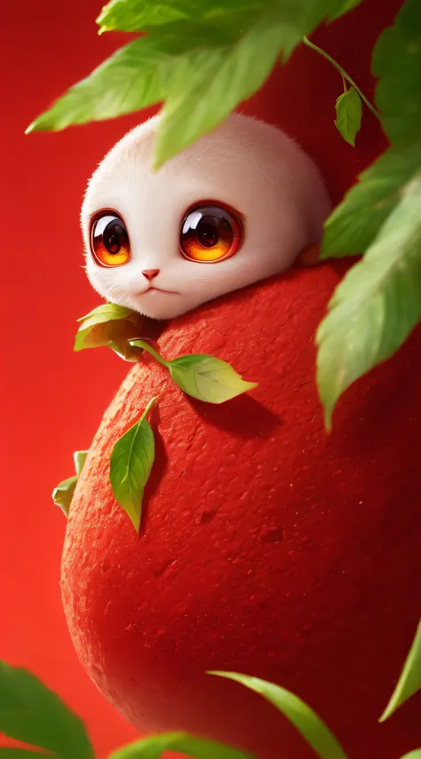 (Highly detailed: 1.2), (best quality: 1.2), 8k, sharp focus, (subsurface scattering: 1.1), (Award-winning macro photography: 1.1) (cute and lovely little alien creature: 1.2), hiding in a dense forest in the leaves (very detailed clothing: 1.2), (very det...