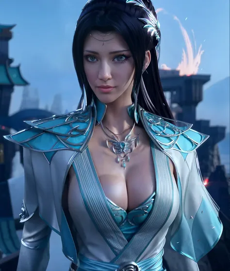 a close up of a woman in a red dress with long hair, beautiful alluring anime woman, a beautiful fantasy empress, inspired by Du Qiong, seductive tifa lockhart portrait, ((a beautiful fantasy empress)), seductive anime girl, beautiful anime woman, glamorou...