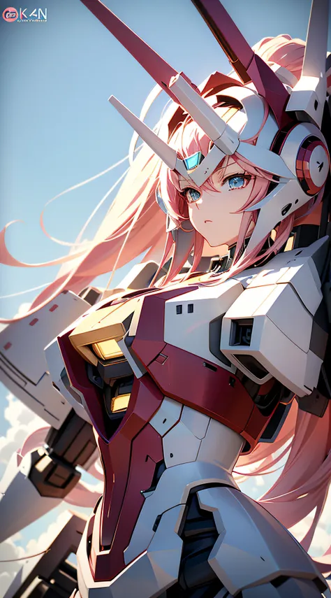 there is a large robot standing on the platform with female mecha, best anime 4k konachan wallpaper, detailed digital anime art,...