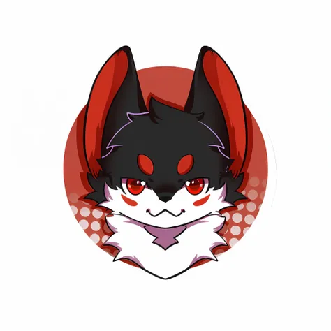 anime style drawing of a cat with red eyes and a red collar, commission on furaffinity, furaffinity commission, furaffinity fursona, furry furaffinity, fursona art, fursona!!!!, gorgeous werefox fursona, fursona commission, fursona furry art commission, ((...