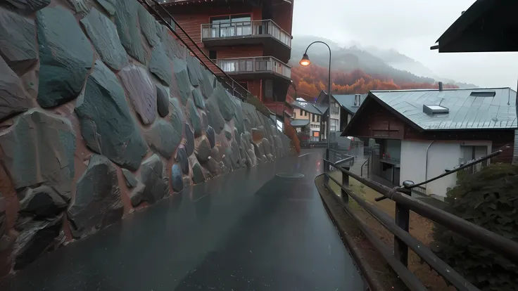 walking in the rain, zermatt switzerland, by hajime sorayama —h 350