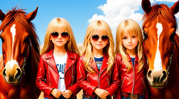 fri, 19:42
you sent
a half-body, portrait of 3 german child girls long blonde hair of 12 years, red leather jackets, sunglasses,...