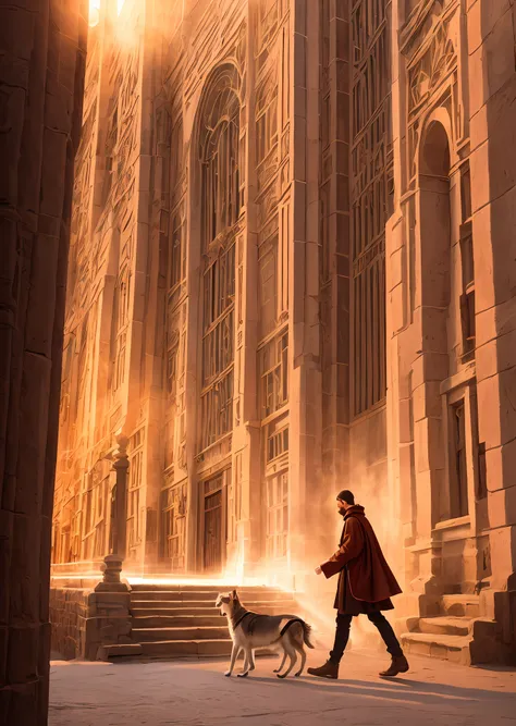 St. Francis of Assisi walking accompanied with various animals, soft expression, streaks of light descending from the sky, masterpiece, high quality, high quality, highly detailed CG unit 8k wallpaper, award-winning photos, bokeh, depth of field, HDR, bloo...
