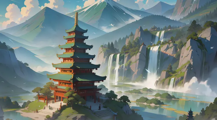 scenes in the world of immortal cultivation can be colorful wonderlands, emerald green mountains and bizarre mountain peaks, lak...