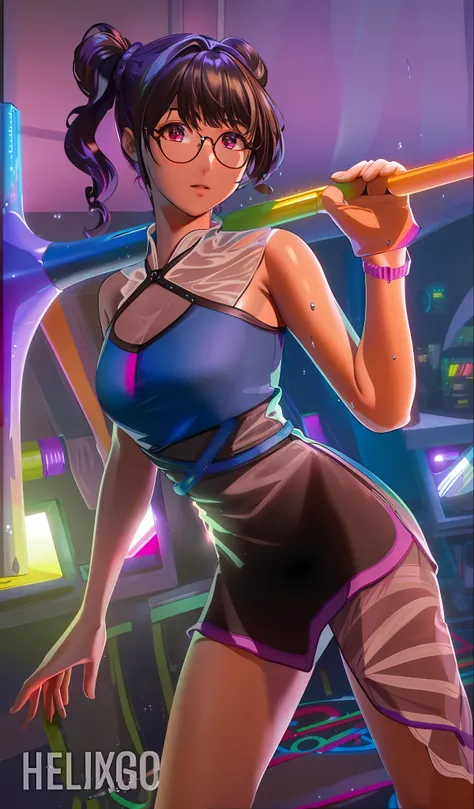 highres, ultra-detailed, illustration, colorful, masterpiece, best quality, best shadow, best lighting, fine detail, 4k, extremely detailed, 8k wallpaper, best quality, soft lighting, stroke, intense shadows short transparent dress Short dress tight clothe...