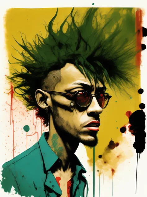 a portrait of neymar brasileiro, electrifying caricature, by ralph steadman, dr. suess, jenny saville, kandinsky, doodle, sketch...