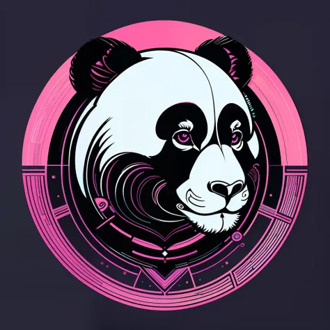 panda in geometric style, design with 32k quality, inspired by t-shirt design, with vector style, made by dslr camera, full fram...