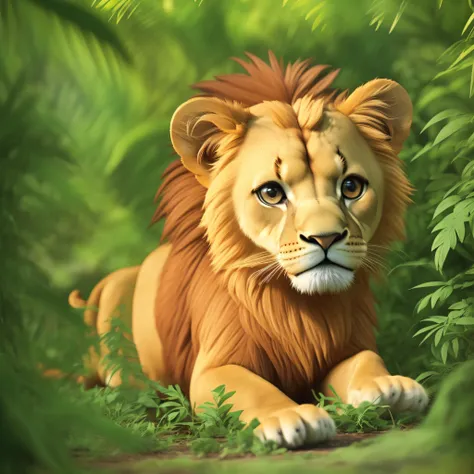 once upon a time, in a vast and beautiful jungle, there, lived a puppy lion named leo. the little leo was playful, curious and s...