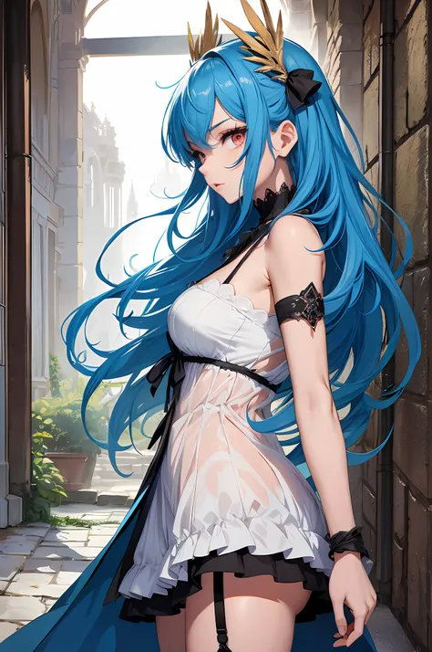 Absurdity, super detail, masterpiece, top quality, break, official art, (beautiful and aesthetic: 1.2), (watercolor: medium), break, furious eyes, big eyes, sharp eyes, bad eyes, long eyelashes, beautiful girl, (cute: 1.3), 25 years old, break, red ribbon,...