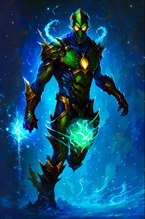 insectoid man, blue, league of legends concept art, riot game concept art, league of legends character art, league of legends ar...