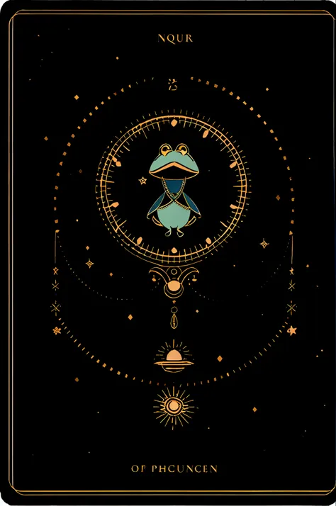 soul card, line, big blue frog, (no human)