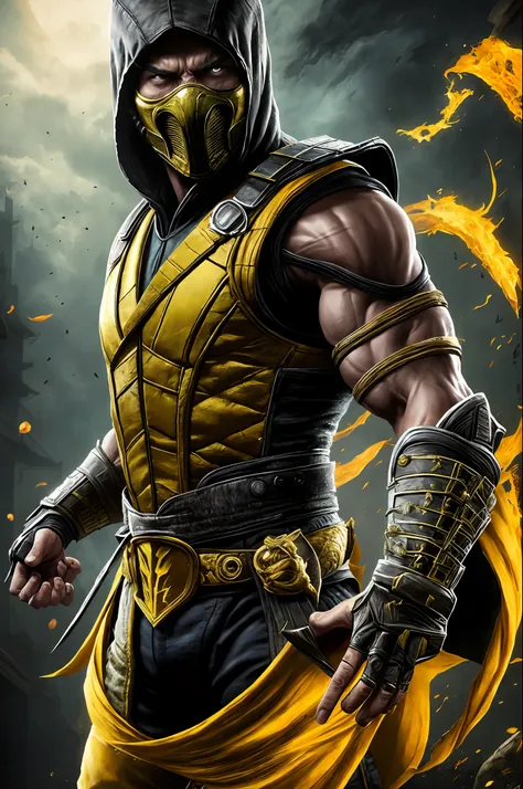 scorpion mortal kombat with super mem outfit