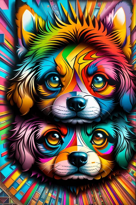 (dog), Eduardo Kobra padding ,wall PORTRAIT geometric multidimensional, art, chibi,
yang08k, beautiful, colorful,
masterpieces, top quality, best quality, official art, beautiful and aesthetic,
