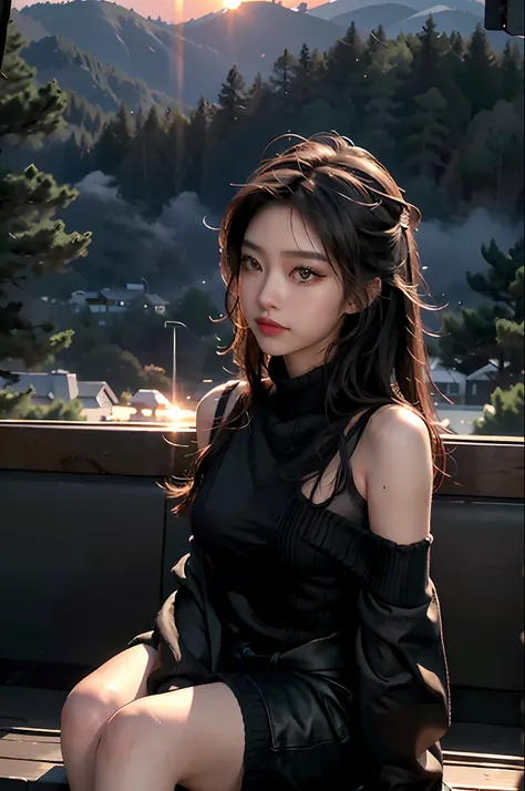 (dark scene, soft lighting, high saturated):1.4, vivid illumination, enchanting elegance, atmospheric depth, masterful technique, naturalistic representations, harmonious composition, creative refinement, striking juxtapositions,
(1girl, young beauty), sit...
