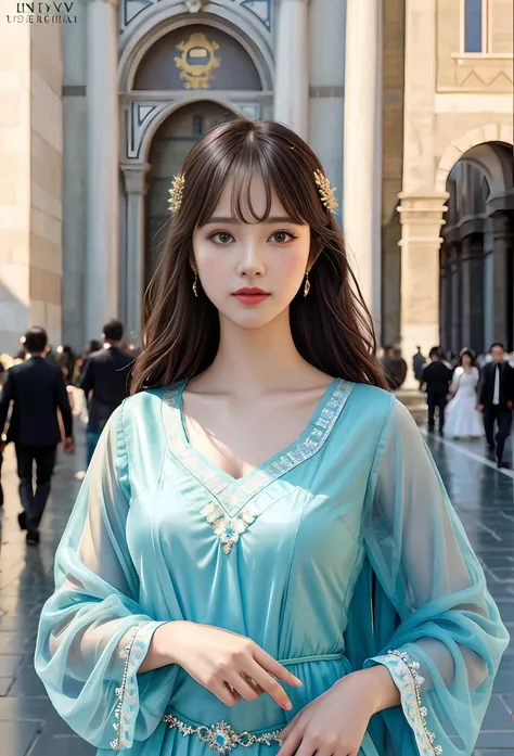 Model shooting style, (extremely detailed CG Unity 8k wallpaper), full-shot body photo of the most beautiful artwork in the world, stunning beautiful photo realistic available, super realistic super detailed photo, a beautiful girl as a female dancer on th...