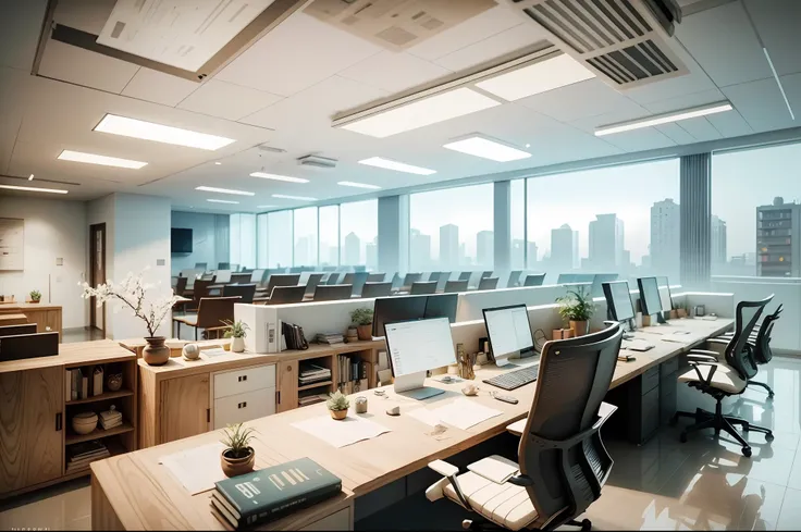 gdmint luxury modern interior design of an open floor office with modern furniture an people woking at their desks --auto --s2