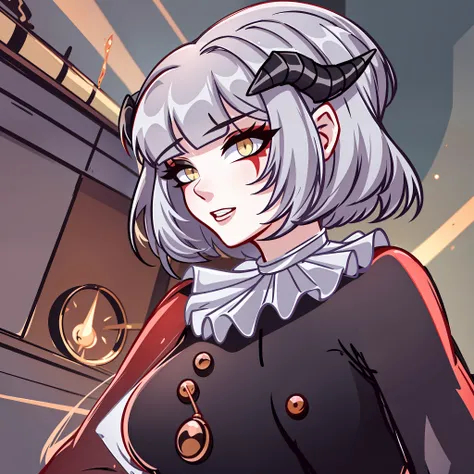 (Best quality: 1.0), (Super High Resolution: 1.0), extremely detailed character, detailed hands, half-dragon girl, horns, scales on the neck, scales on the shoulders, scales on the forearm, scales on the cheek, extremely detailed black dragon tail, extreme...