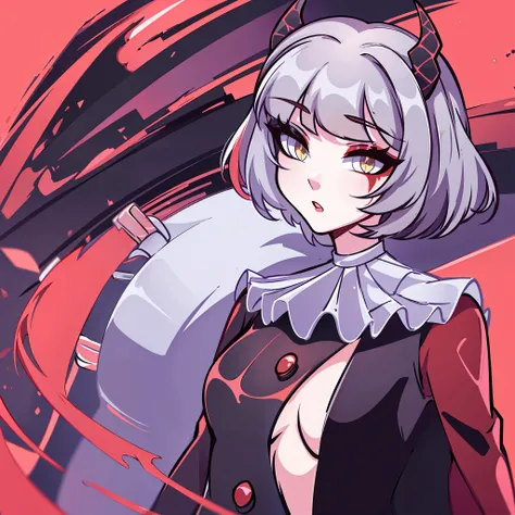 (Best quality: 1.0), (Super High Resolution: 1.0), extremely detailed character, detailed hands, half-dragon girl, horns, scales on the neck, scales on the shoulders, scales on the forearm, scales on the cheek, extremely detailed black dragon tail, extreme...