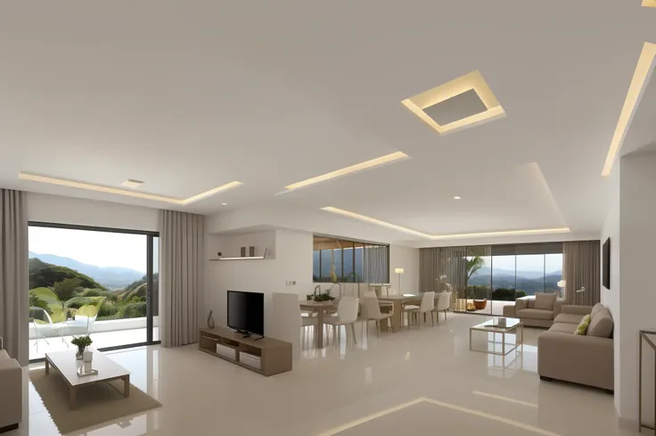 Casa moderna (obra prima) alta qualidade, Interior decoration, sala de estar, requinte, realista, iluminada