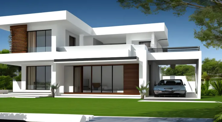 modern villa style architecture, realistic, 8k