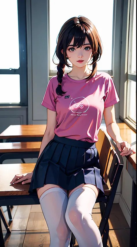 masterpiece:1.3,best quality:1.2, realistic:1.3, highly detailed, official art,large masterpiece digital art, detailed manga illustration, finely detailed,HIGH RES,Stunning art,illustration,1 girl, solo,white streaked hair:0.9,red braid twintails hair:1.2,...