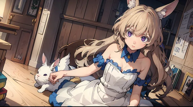 anime girl with rabbit and clock in her hands, kawacy, like alice in wonderland, alice from alice in wonder land, splash art anime loli, Guweiz in Pixiv ArtStation, portrait of alice in wonderland, alice in wonderland style, detailed digital anime art, tre...
