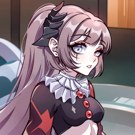 (Melhor qualidade: 1.0), (super high res: 1.0), personagem extremamente detalhado, detailed Hands, half-dragon girl, chifres, scales on the neck, escamas nos ombros, scales on the forearm, escamas na bochecha, Extremely detailed black dragon tail, cabelo e...