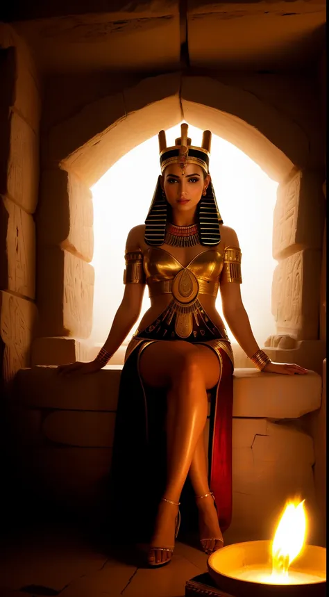 (masterpiece, uhd, photography, detailed:1.3, by greg rutkowski), enchanting egyptian woman, (wearing captivating ancient egypti...