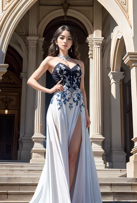Model shooting style, (extremely detailed CG Unity 8k wallpaper), full-shot body photo of the most beautiful artwork in the world, stunning beautiful photo realistic available, super realistic super detailed photo, a beautiful girl as a female dancer enter...