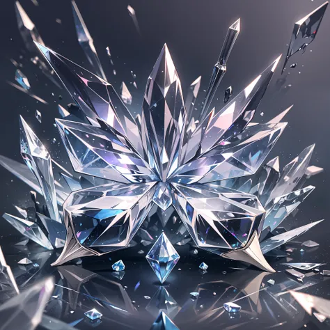 background with glass,crystal,beautiful detail background,{{{white butterfly}}}, diamond world, crystal flower,ice theme, falling ice,white crystal background, nihilism, frustration,glass rain,white ice,no people