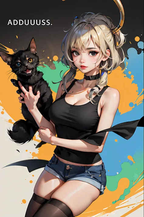 absurdres, best quality, 1girl, solo, looking at viewer, eye focus, LucoaDM, CasualCL, shorts, tank top, thighhighs, heterochromia, eye focus,
ADDCOMM
green eyes
ADDCOL
(black eyes:1.5), slit pupils, bright pupils, yellow pupils