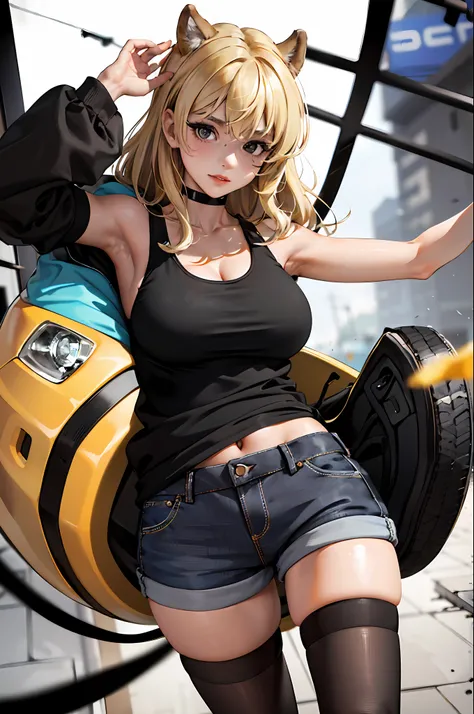 absurdres, best quality, 1girl, solo, looking at viewer, eye focus, LucoaDM, CasualCL, shorts, tank top, thighhighs, heterochromia, eye focus,
ADDCOMM
green eyes
ADDCOL
(black eyes:1.5), slit pupils, bright pupils, yellow pupils
