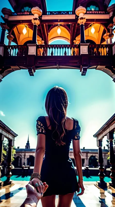 1girl, ultra detailed, highres, masterpiece,
by_style, bf_holding_hands, 1girl holding hands with viewer, walking in the palace,