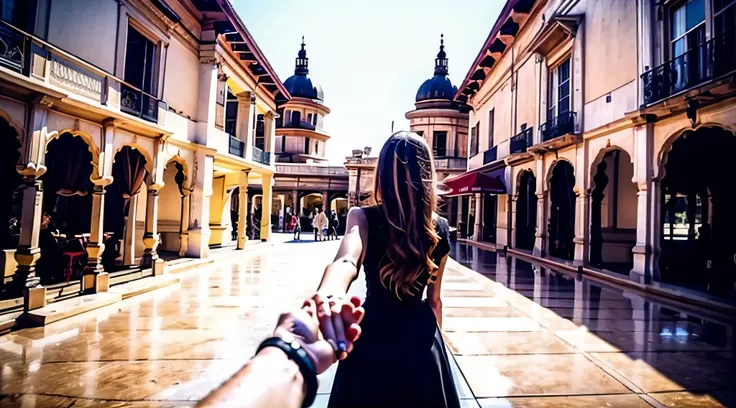 1girl, ultra detailed, highres, masterpiece,
by_style, bf_holding_hands, 1girl holding hands with viewer, walking in the palace,