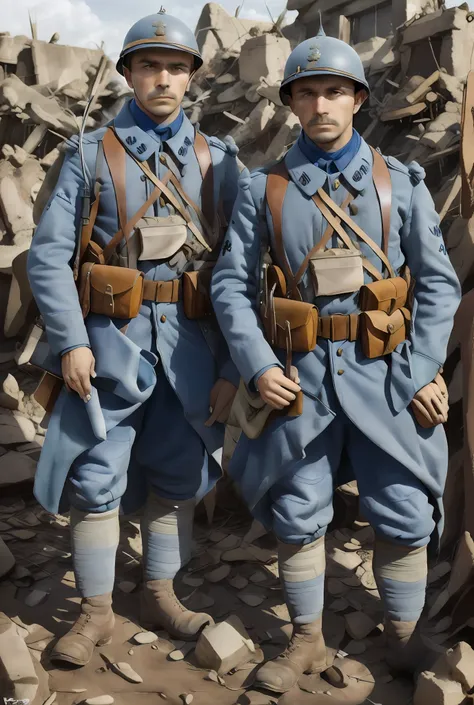 The portraits of Austro-Hungarian soldiers of World War I are cold and surrounded by ruins