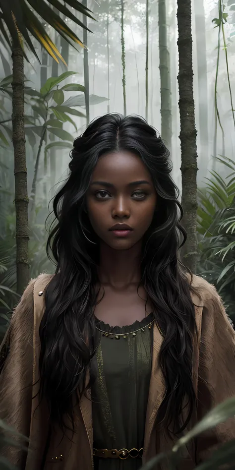 Jodie Turner Smith, black skin, dread long hair, (1girl:1.3), Solo, (((Very detailed face)))), ((Very detailed eyes and face)))), Beautiful detail eyes, Body parts__, Official art, Unified 8k wallpaper, Super detailed, beautiful and beautiful, beautiful, m...