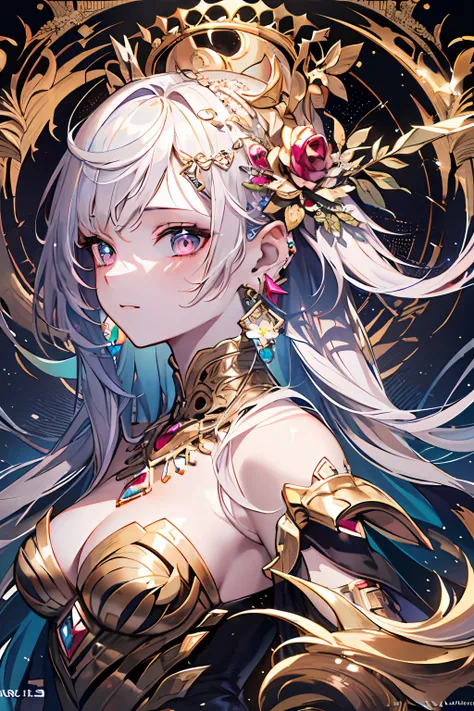(Masterpiece, Top Quality, Best Quality, Official Art, Beauty and Aesthetics: 1.2), (1girl: 1.3), Very Detailed, (Fractal Art: 1.1), (Color: 1.1) (Diamond: 1.3), Most Detailed, (Zentangle: 1.2), (Dynamic Pose), (Abstract Background: 1.3), (Shiny Skin), (Ma...