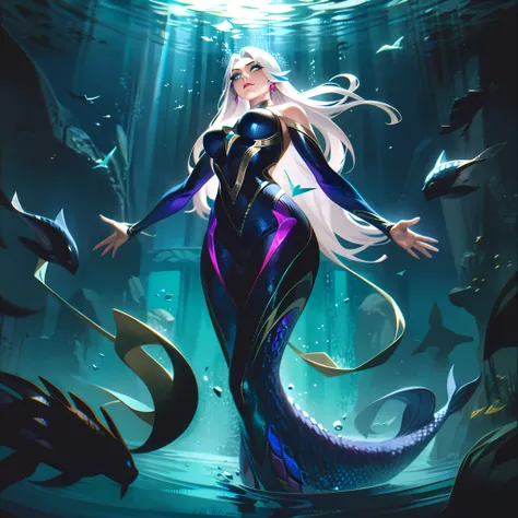 oceana's splash art, the mermaid of the abyss, is a dazzling vision of power and mystery. the scene shows the champion emerging ...