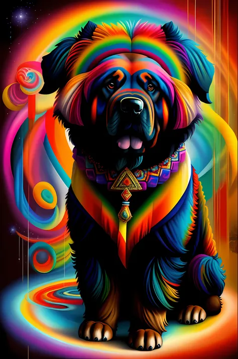 (tibetan mastiff dog ),(happy), eduardo kobra padding ,wall portrait geometric multidimensional, art, chibi,
yang08k, beautiful,...