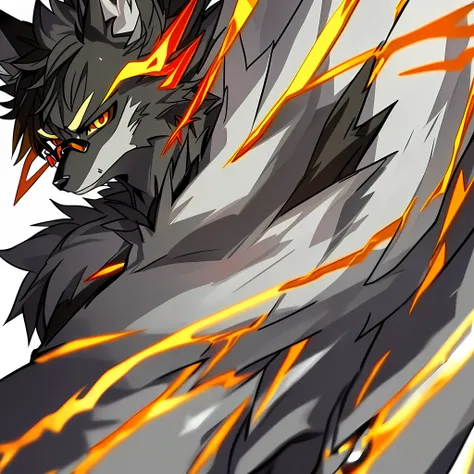 (Best Quality), (Masterpiece), ((Single))(Ultra Detailed), (Furry), (Male Wolf: 1.5), (Black Fur: 1.3), (Fluffy Tail: 1.2), (Golden Yellow and Red Eyes), (Sharp Claws), (Grey Ears), (Serious Look), Sharp Focus, (Furry Animal Ears), Suit, Single-rimmed Glas...