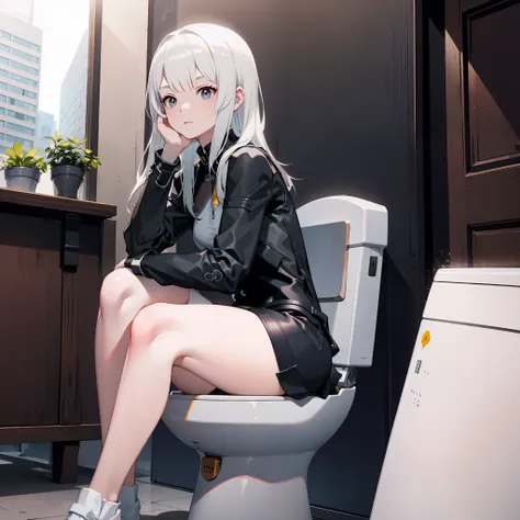 sitting on the toilet, thinker on the toilet.卡列尼娜