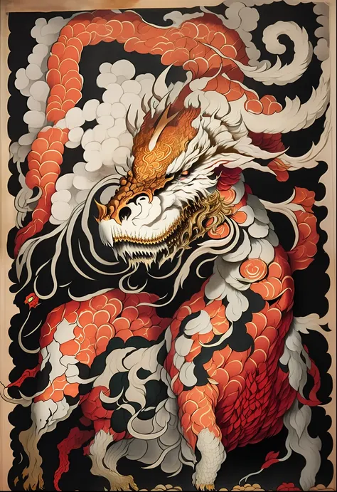 Phantom Beast Kirin, Shunkosai Hokushu, inspired by Itō Jakuchu, inspired by Kawanabe Kyosai, inspired by Utagawa Yoshitsuya, inspired by Ryūkōsai