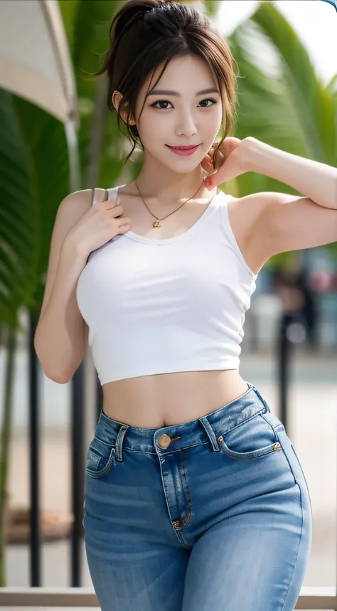 Ultra Detail, 4k 8k Wallpaper, (Soft Light and Shadow), Hand Details, Eye High Detail, 8K, (Best Quality: 1.5), Pastel Colors, (Smile Expression: 1.2), Full Body (Sharp Focus: 1.4), Masterpiece, High Detail of Hair (Long Black Ponytail Hair: 1.2), 1 Girl, ...