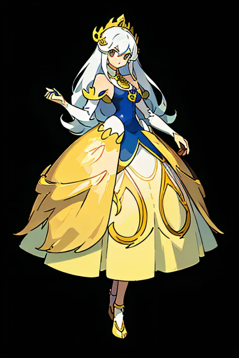 pokemon Squirtle,senigame,(anime style),(raw photo:1.2),official art,(extremely detailed CG:1.2), (masterpiece:1.2), (best quality:1.2),looking at viewer,(full body)
,(1girl),(white long hair),standing,(thai tradition dress:1.05),blue dress,dynamic pose,(t...