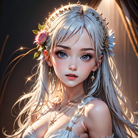 Best Quality, Masterpiece, High Resolution, 1girl, Porcelain Dress, Hair Accessories, Necklace, Jewelry, Pretty Face, On Body, Tyndall Effect, Realistic, Shadow Studio, Rim Lighting, Dual Tone Lighting, (High Detail Skins: 1.2), 8k UHD, dslr, soft light, h...