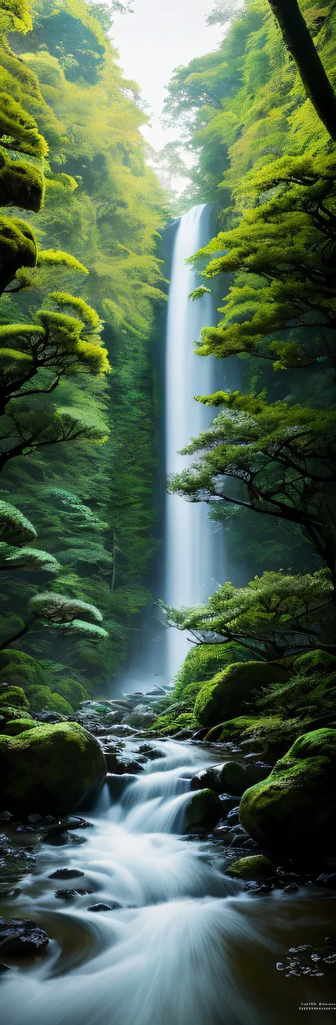 Kyomachiya, Japan residence, the city of Kyoto with water flowing in, the city of Kyoto integrated with the forest, the decadent and devastated Kyoto, the city of Kyoto flooded and covered with forest trees, the Japan-like wooden architecture surrounded by...
