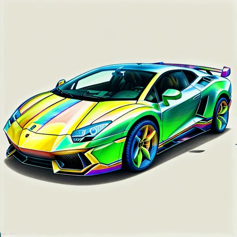 rainbowpencilrockai lamborghini sport car,  5:3