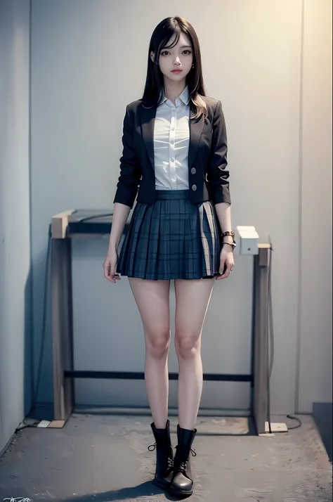 ((masterpiece, best_quality)), 1girl, (photorealistic:1.4), solo, white_background, black_hair, long_hair, zettai_ryouiki, skirt, ((full_body)),